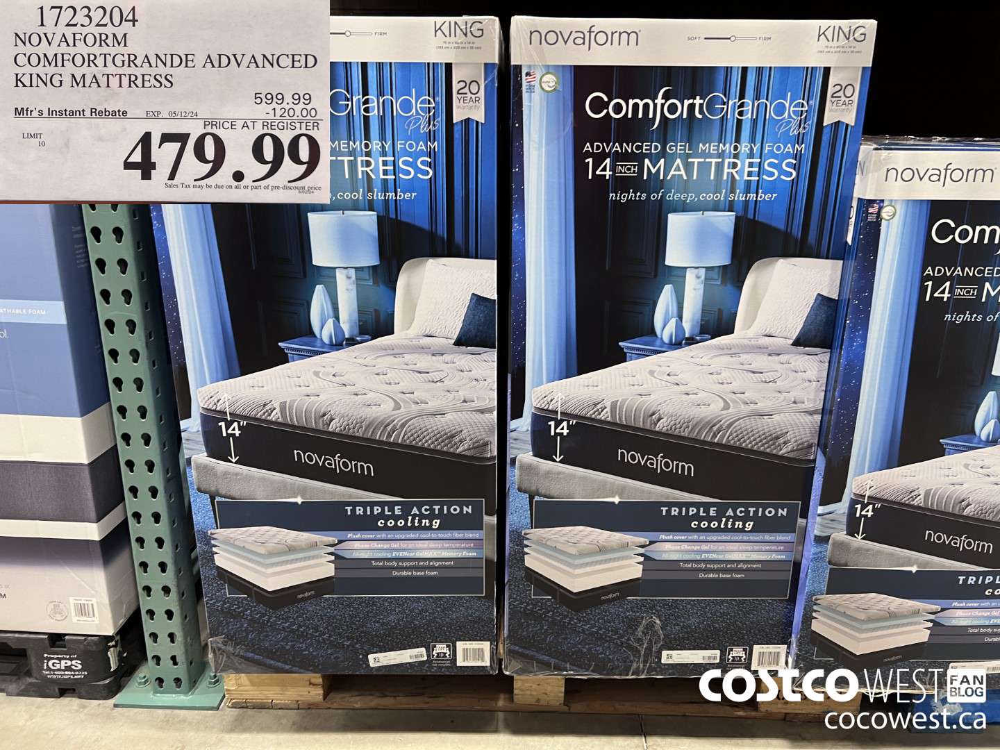 1723204 NOVAFORM COMFORTGRANDE ADVANCED KING MATTRESS ($120.00 INSTANT SAVINGS EXPIRES ON 2024-05-12) $479.99