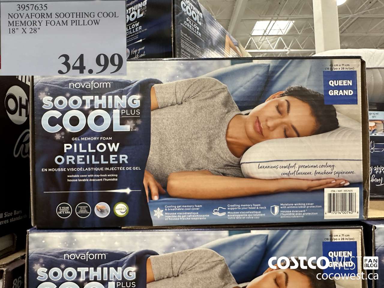 3957635 NOVAFORM SOOTHING COOL MEMORY FOAM PILLOW 18