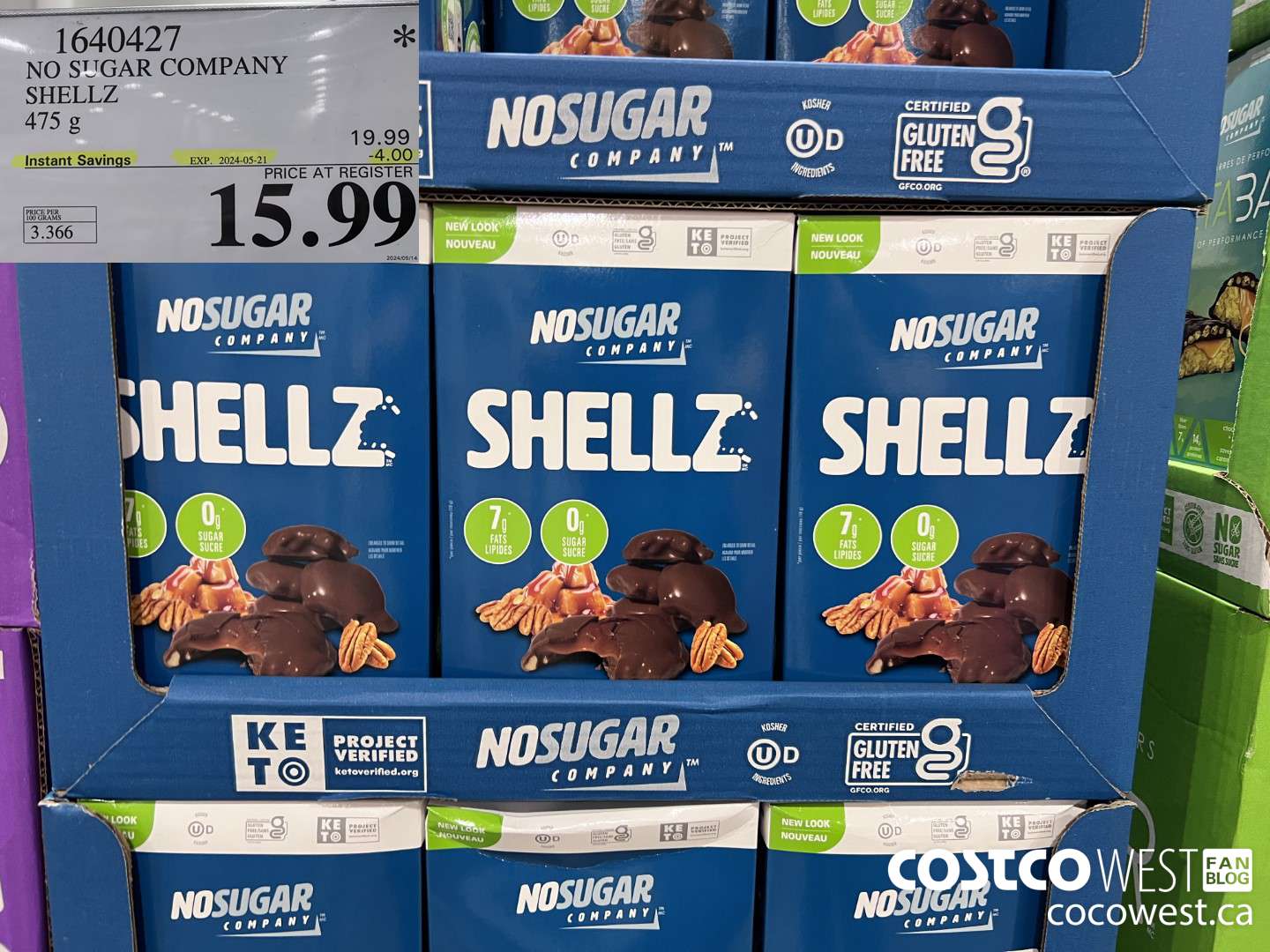 1640427 NO SUGAR COMPANY KETO SHELLZ 475 G ($4.00 INSTANT SAVINGS EXPIRES ON 2024-05-21) $15.99