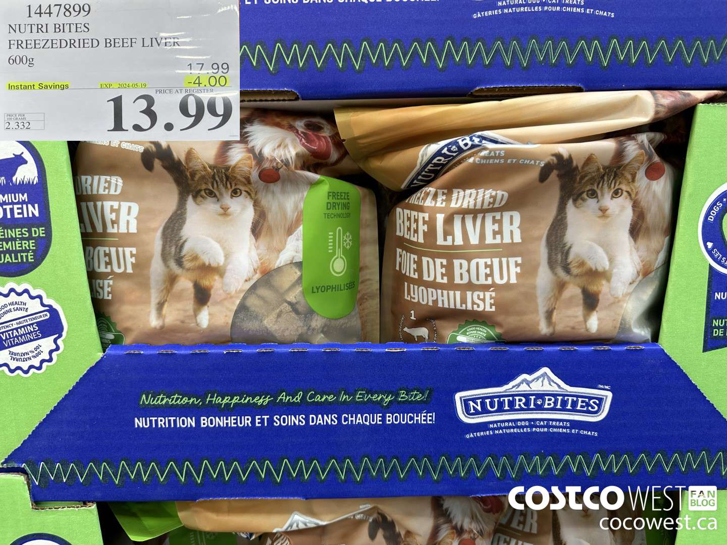 1447899 NUTRI BITES FREEZEDRIED BEEF LIVER 600g ($4.00 INSTANT SAVINGS EXPIRES ON 2024-05-19) $13.99