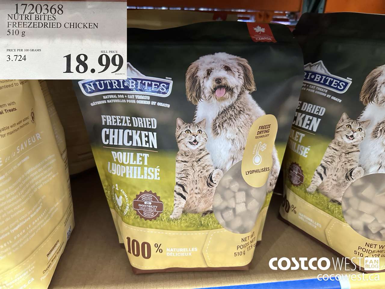 1720368 NUTRI BITES FREEZEDRIED CHICKEN 510G $18.99