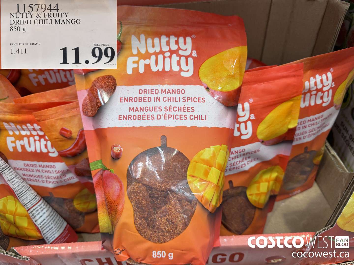 1157944 NUTTY & FRUITY DRIED CHILI MANGO 30 OZ $11.99