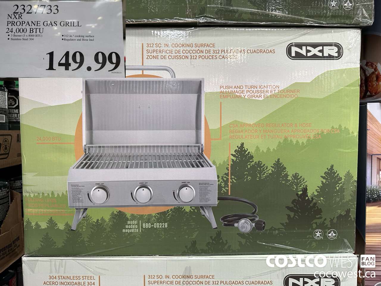 2327733 NXR PROPANE GAS GRILL 24,000 BTU  $149.99