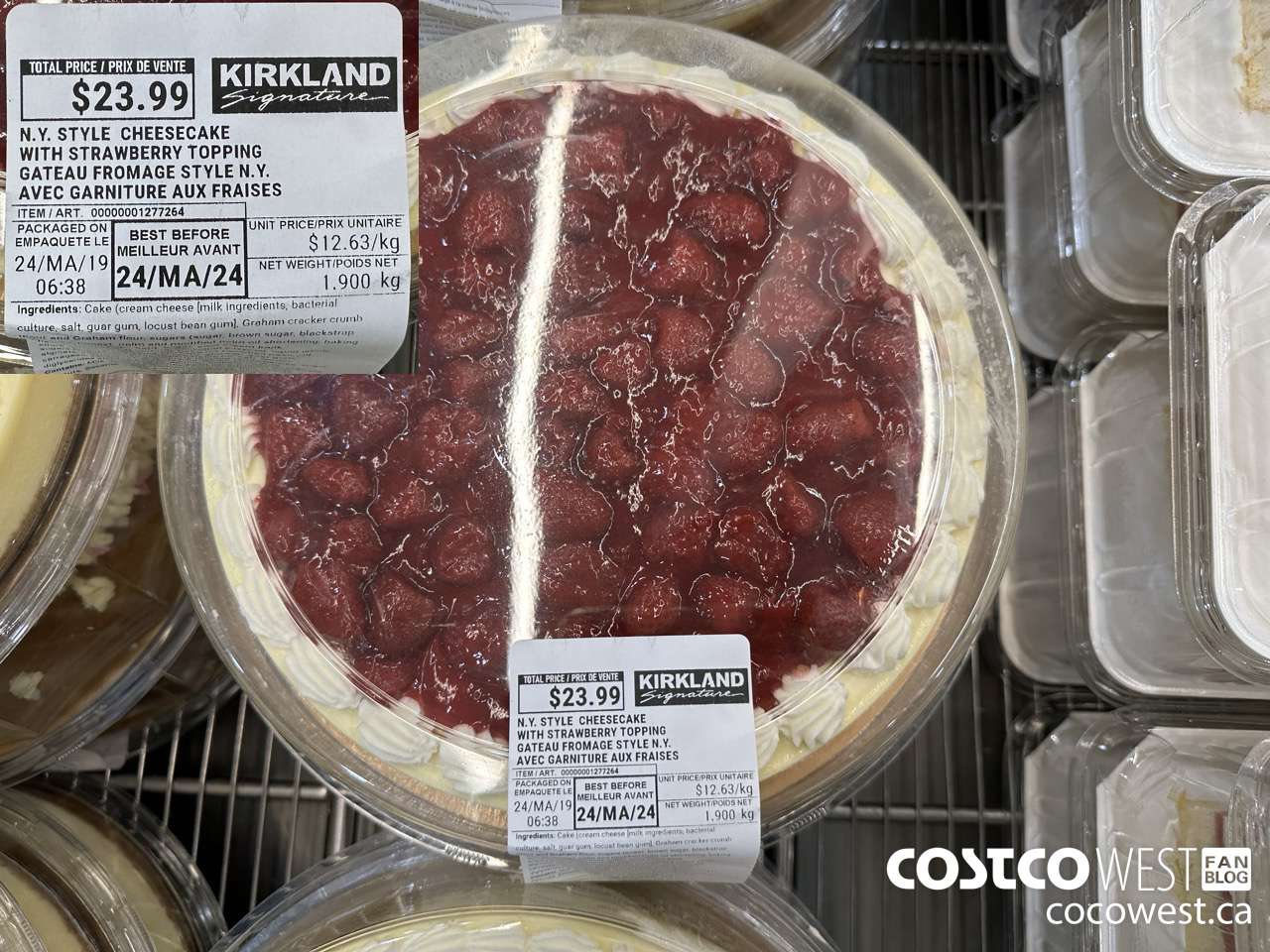 1277264 NY STYLE CHEESECAKE WITH STRAWBERRY TOPPING $23.99