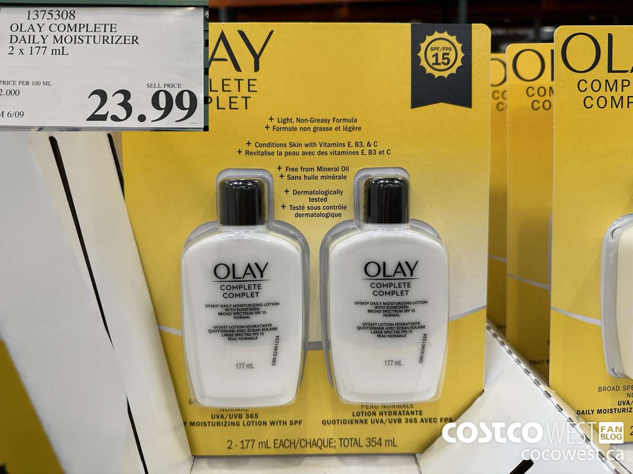 1375308 OLAY COMPLETE DAILY MOISTURIZER 2 X 177 ML $23.99