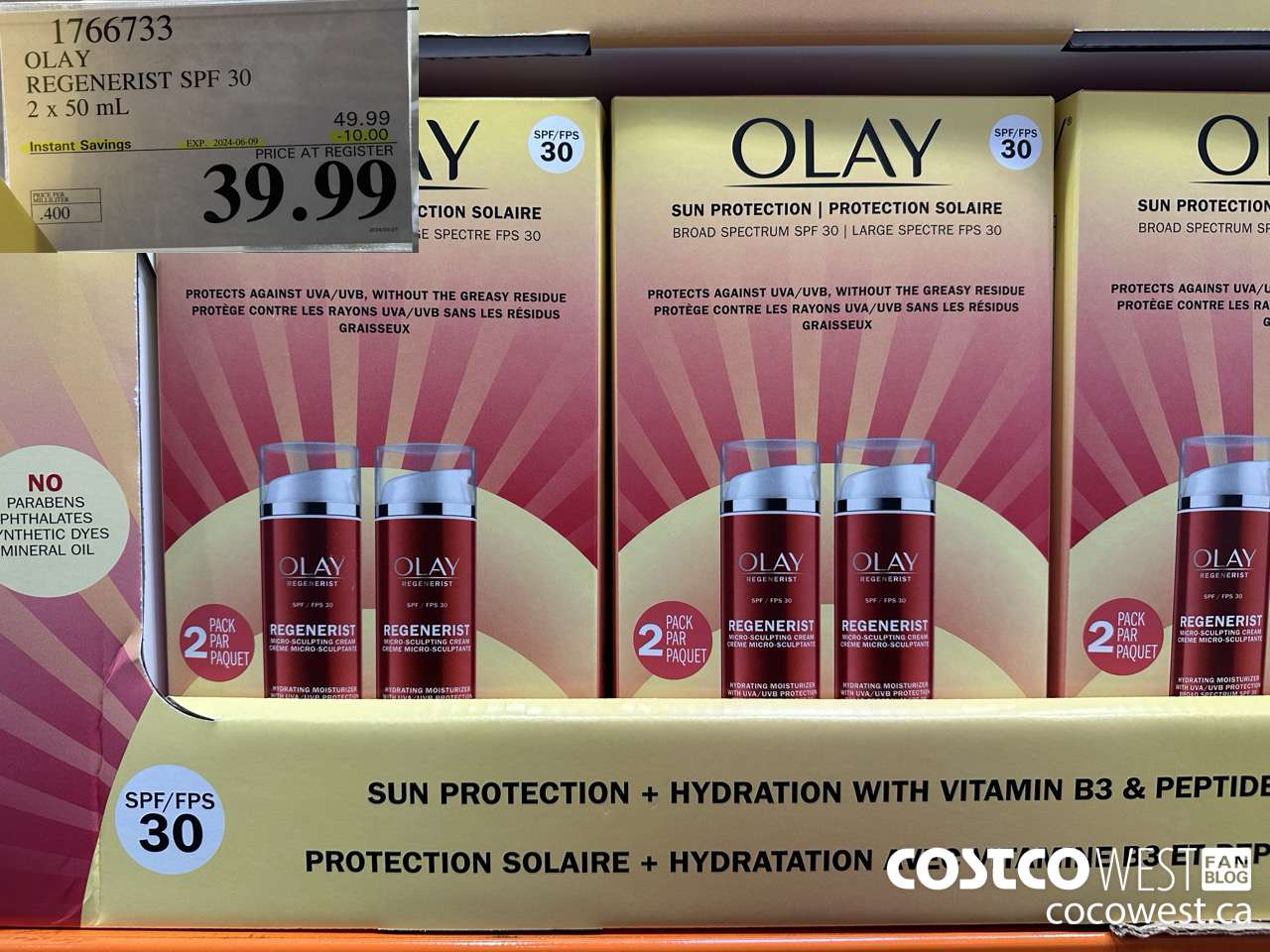 1766733 OLAY REGENERIST SPF 30 2 X 50 ML ($10.00 INSTANT SAVINGS EXPIRES ON 2024-06-09) $39.99