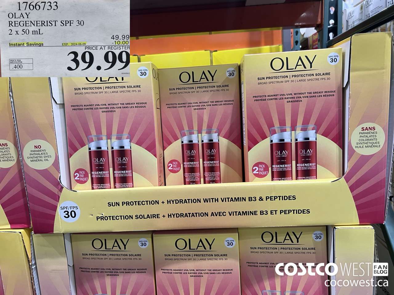 1766733 OLAY REGENERIST SPF 30 2 X 50 ML ($10.00 INSTANT SAVINGS EXPIRES ON 2024-06-09) $39.99