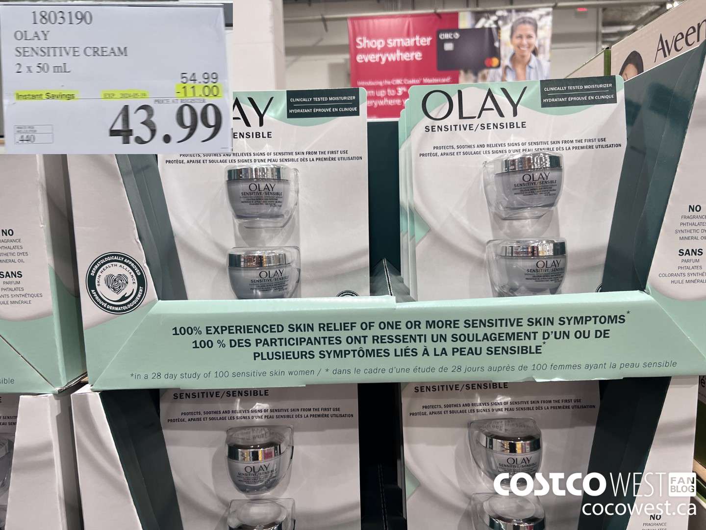 1803190 OLAY SENSITIVE CREAM 2 X 50 ML ($11.00 INSTANT SAVINGS EXPIRES ON 2024-05-19) $43.99