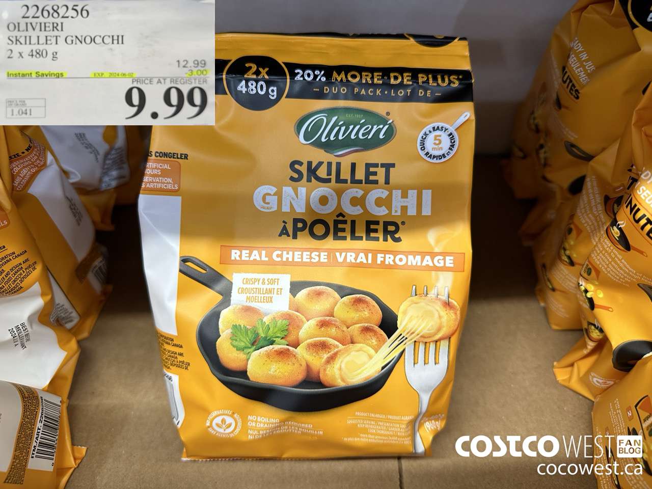 2268256 OLIVIERI SKILLET GNOCCHI 2 X 480G ($3.00 INSTANT SAVINGS EXPIRES ON 2024-06-02) $9.99