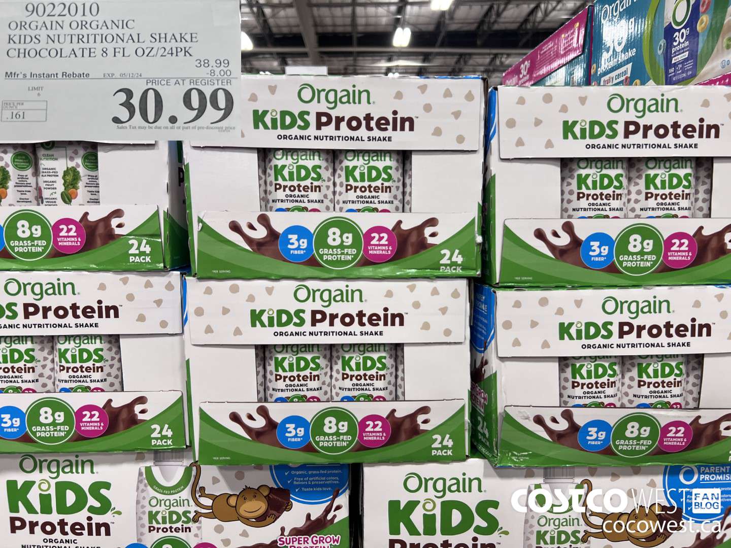 9022010 ORGAIN ORGANIC KIDS NUTRITIONAL SHAKE CHOCOLATE 8 FL OZ/24 PK ($8.00 INSTANT SAVINGS EXPIRES ON 2024-05-12) $30.99