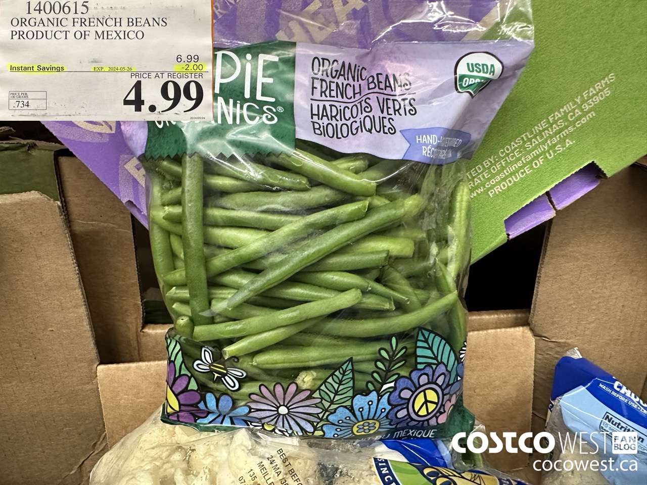 1400615 ORGANIC FRENCH BEANS PRODUCT OF MEXICO ($2.00 INSTANT SAVINGS EXPIRES ON 2024-05-26) $4.99