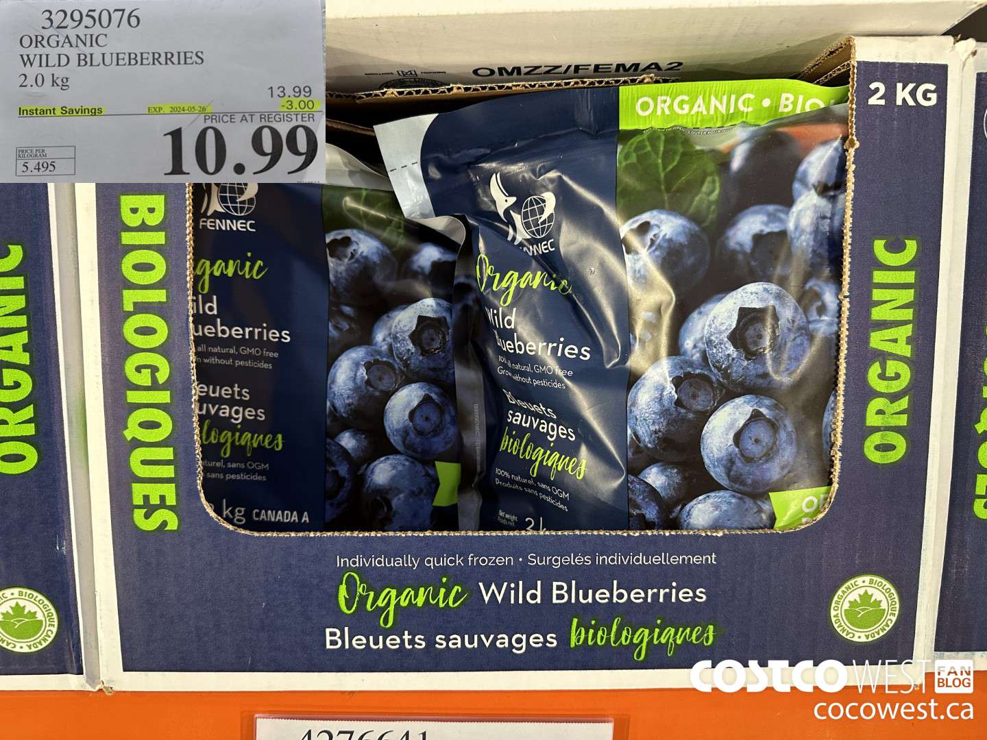 3295076 ORGANIC WILD BLUEBERRIES 2.0KG ($3.00 INSTANT SAVINGS EXPIRES ON 2024-05-26) $10.99