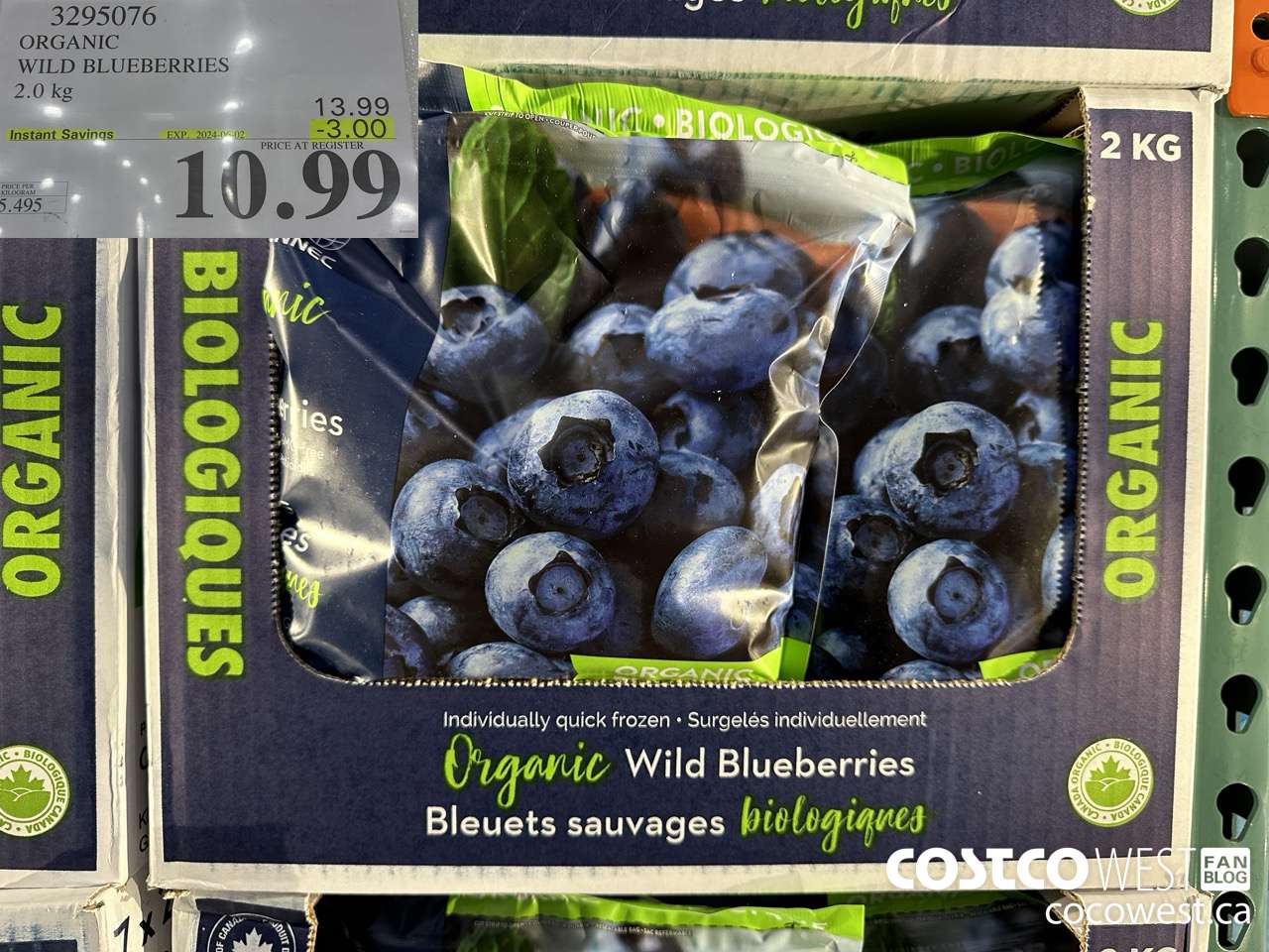 3295076 ORGANIC WILD BLUEBERRIES 2.0KG ($3.00 INSTANT SAVINGS EXPIRES ON 2024-06-02) $10.99
