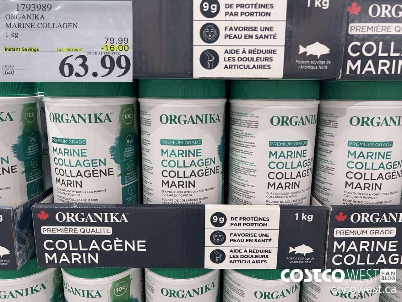 1793989 ORGANIKA MARINE COLLAGEN 1 KG ($16.00 INSTANT SAVINGS EXPIRES ON 2024-06-02) $63.99