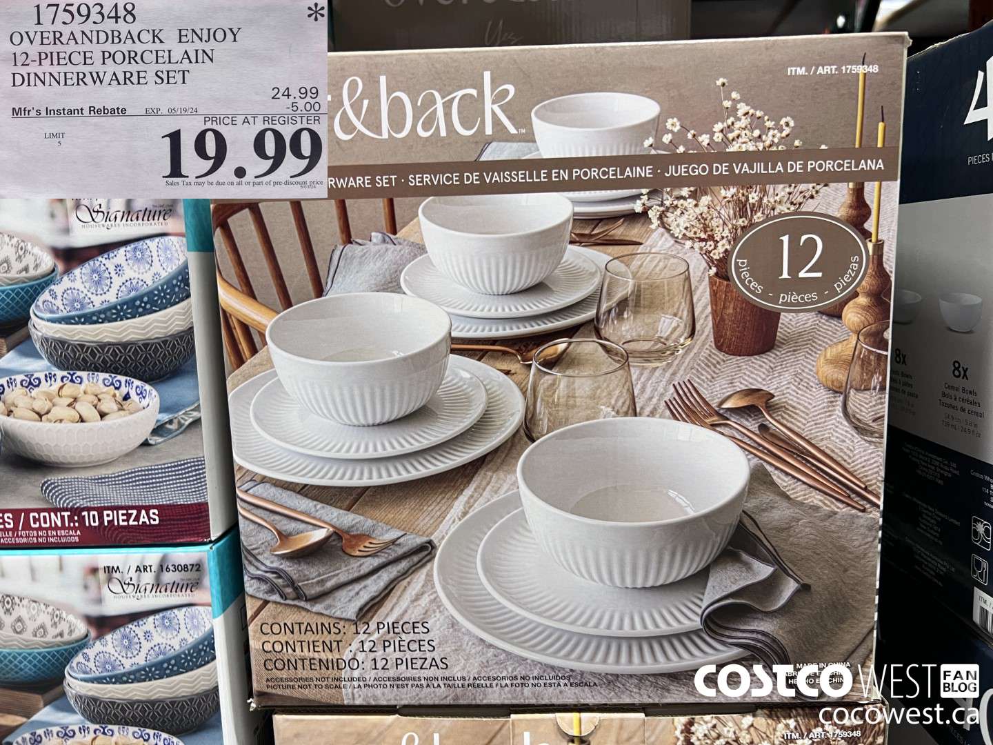 1759348 OVERANDBACK ENJOY 12-PIECE PORCELAIN DINNERWARE SET ($5.00 INSTANT SAVINGS EXPIRES ON 2024-05-19) $19.99