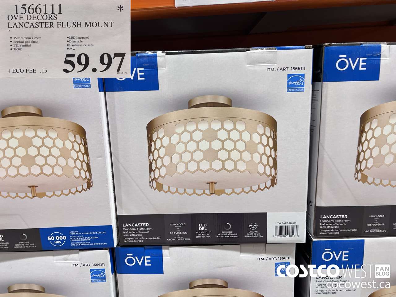 1566111 OVE DECORS LANCASTER FLUSH MOUNT $59.97