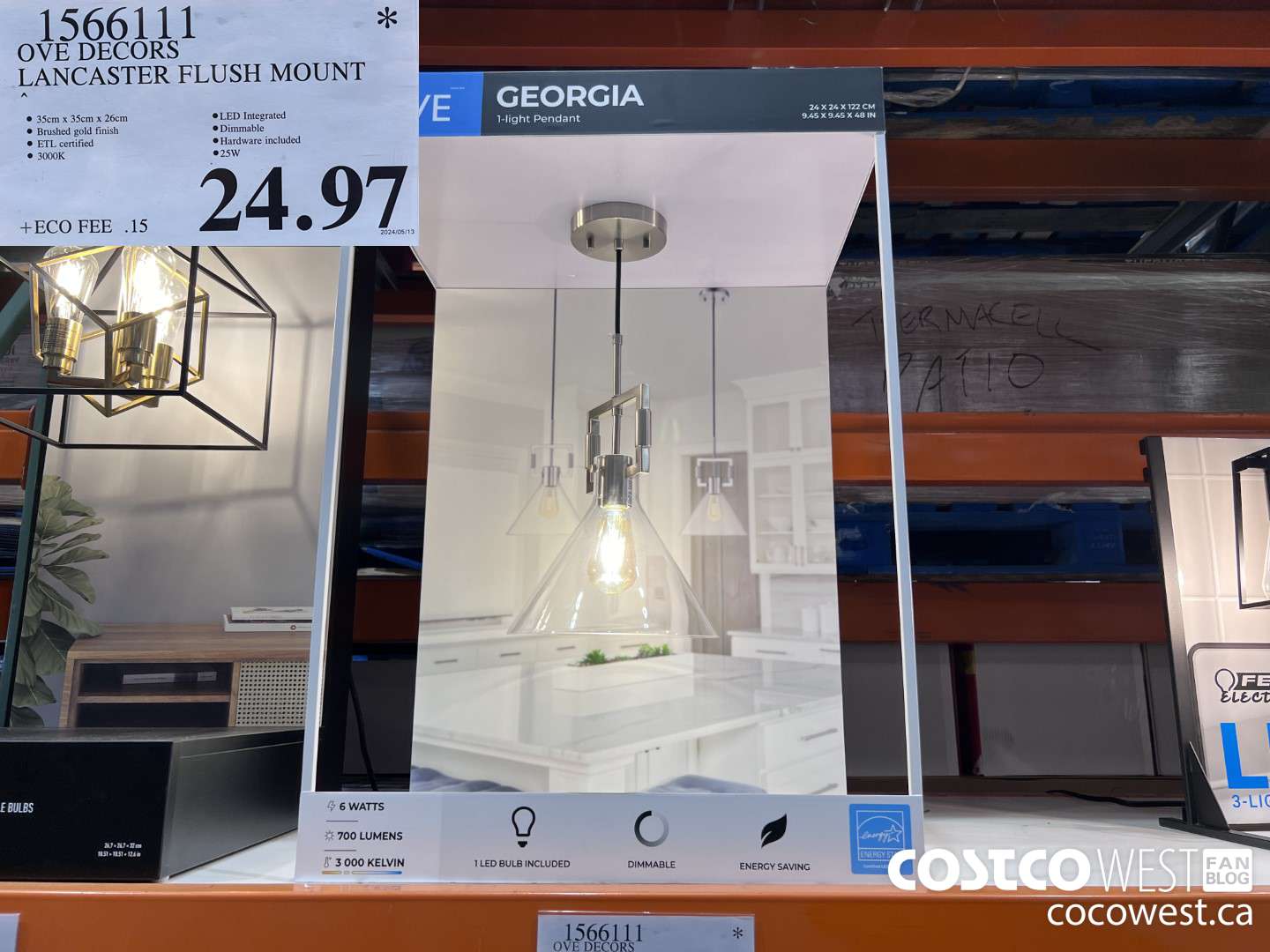 1566111 OVE DECORS LANCASTER FLUSH MOUNT $24.97