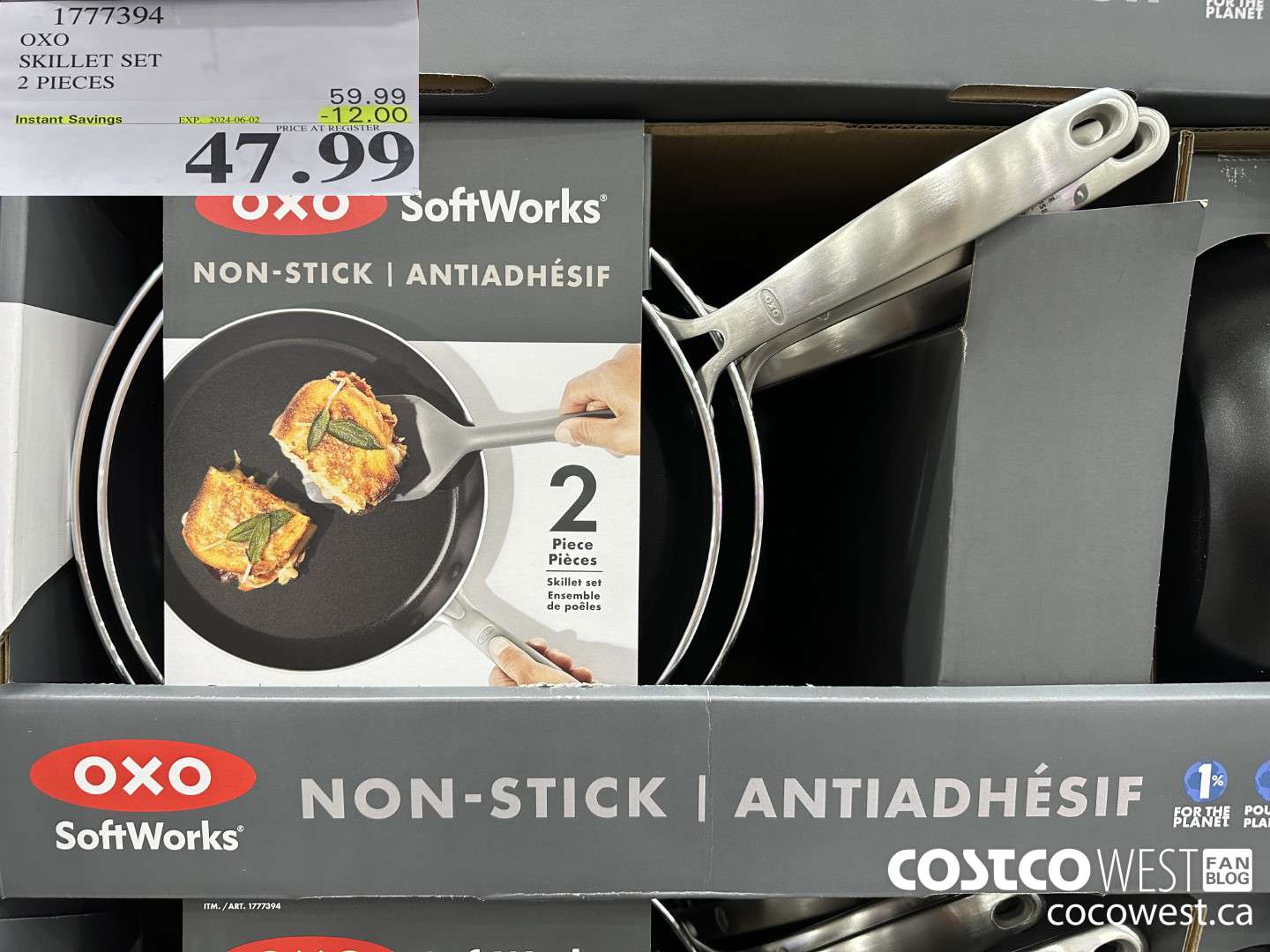 1777394 OXO SKILLET SET 2 PIECES ($12.00 INSTANT SAVINGS EXPIRES ON 2024-06-02) $47.99
