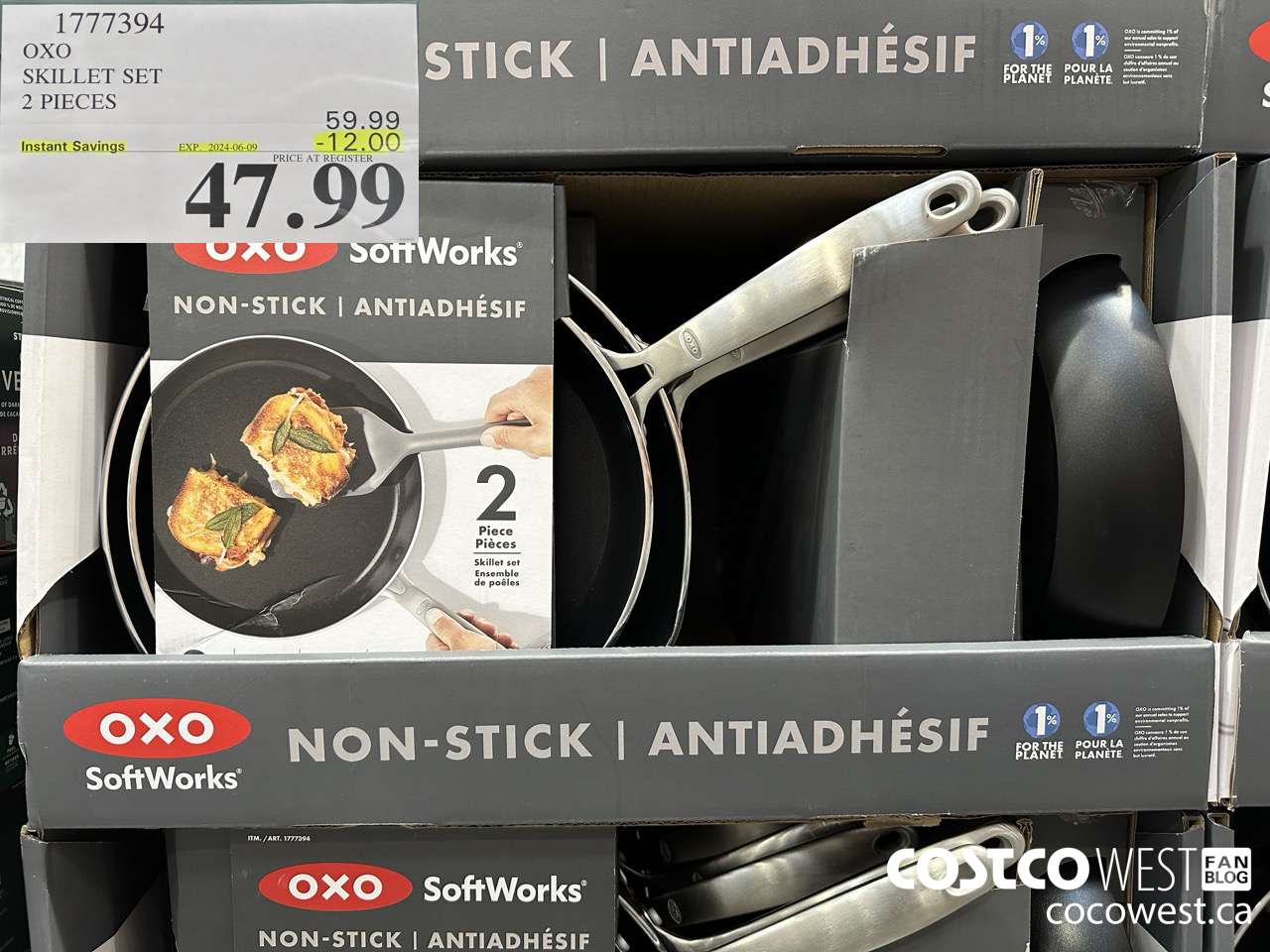 1777394 OXO SKILLET SET 2 PIECES ($12.00 INSTANT SAVINGS EXPIRES ON 2024-06-09) $47.99