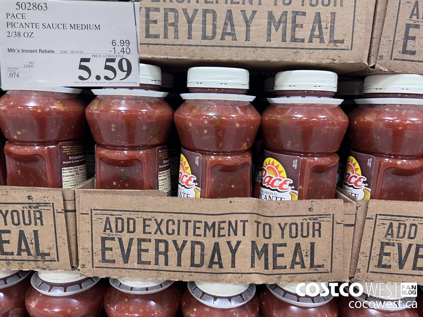 502863 PACE PICANTE SAUCE MEDIUM 2/38 OZ ($1.40 INSTANT SAVINGS EXPIRES ON 2024-05-19) $5.59