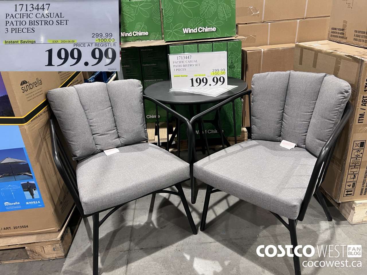 1713447 PACIFIC CASUAL PATIO BISTRO SET 3 PIECES ($100.00 INSTANT SAVINGS EXPIRES ON 2024-06-09) $199.99