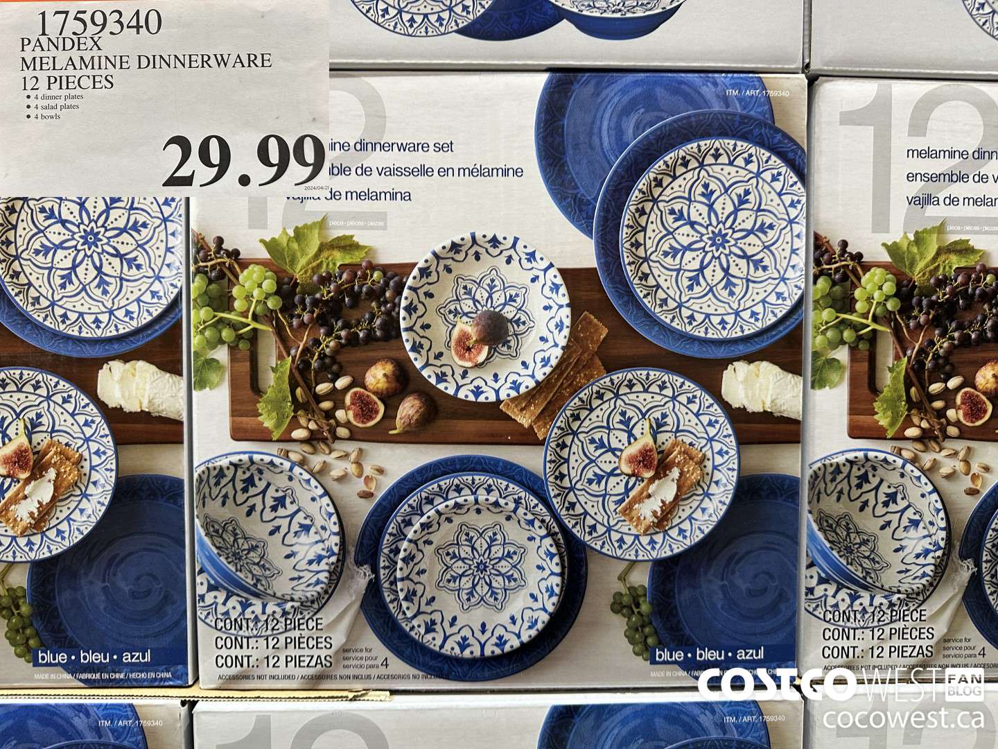1759340 PANDEX MELAMINE DINNERWARE 12 PIECES $29.99