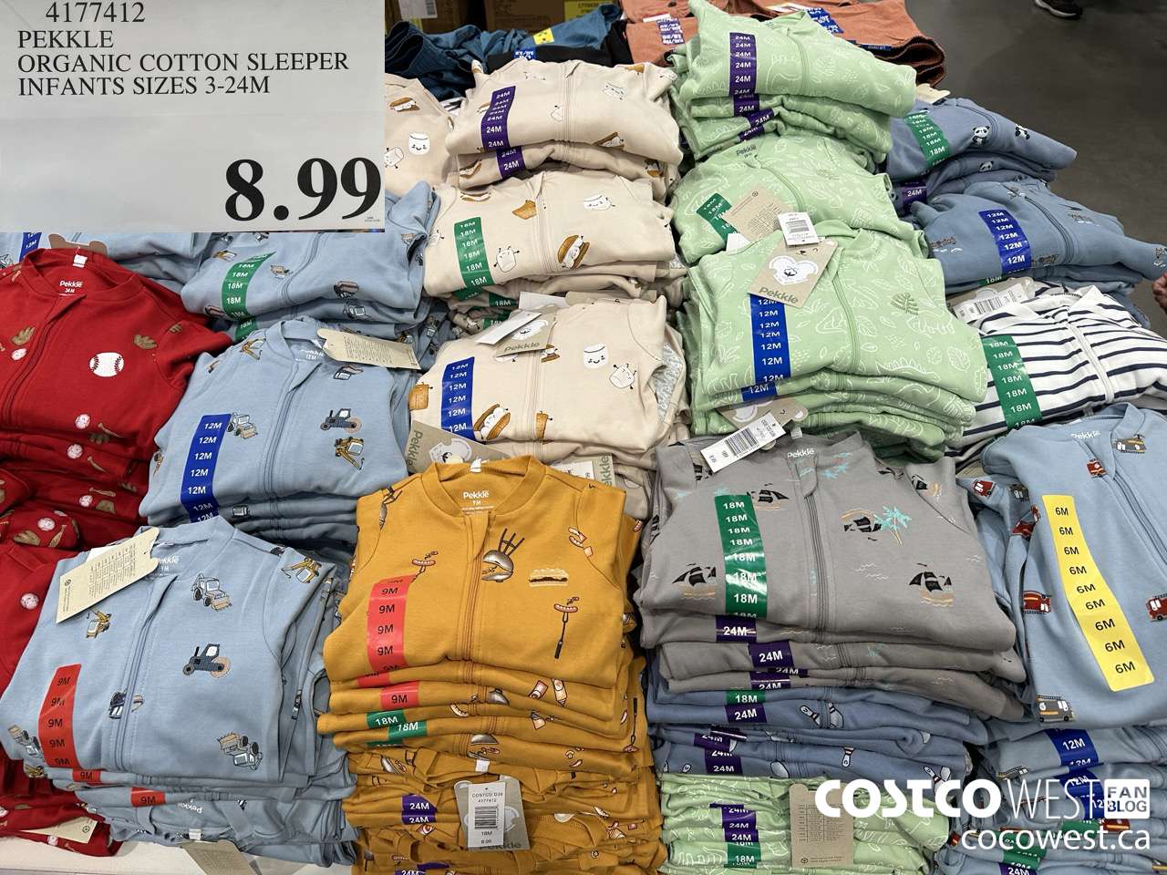 4177412 PEKKLE ORGANIC COTTON SLEEPER INFANTS SIZES 3-24M $8.99