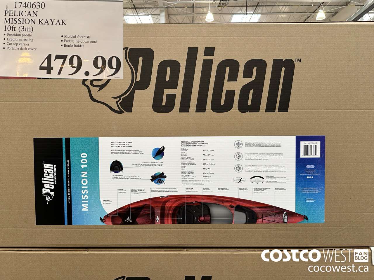 1740630 PELICAN MISSION KAYAK 10FT (3M) $479.99