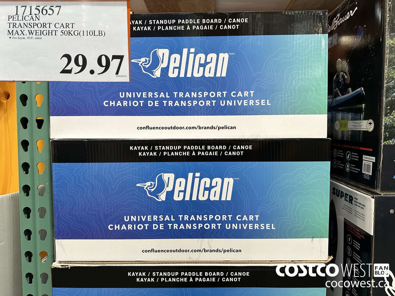 1715657 PELICAN TRANSPORT CART MAX. WEIGHT 50KG (110LB) $29.97