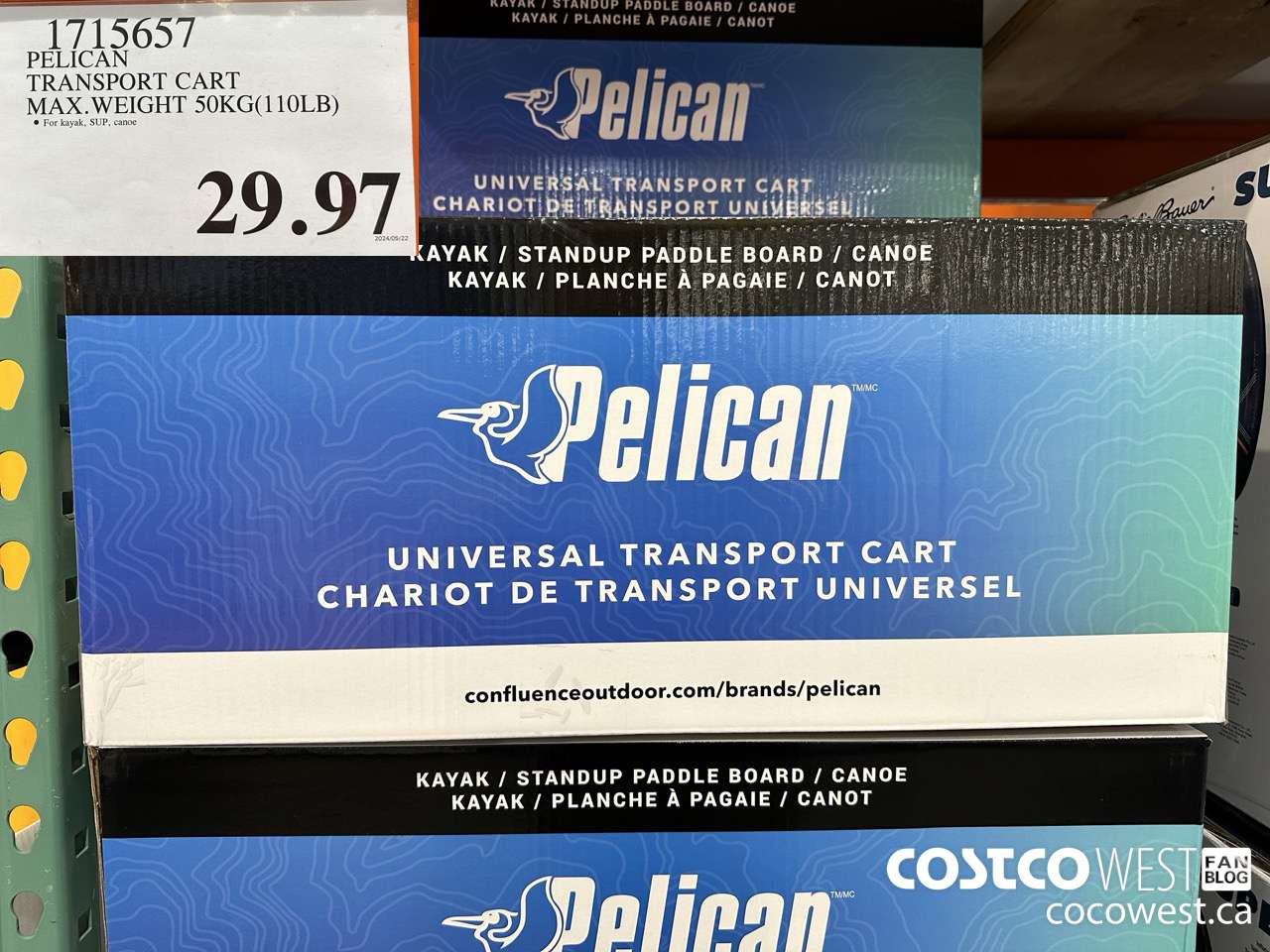 1715657 PELICAN TRANSPORT CART MAX. WEIGHT 50KG (110LB) $29.97