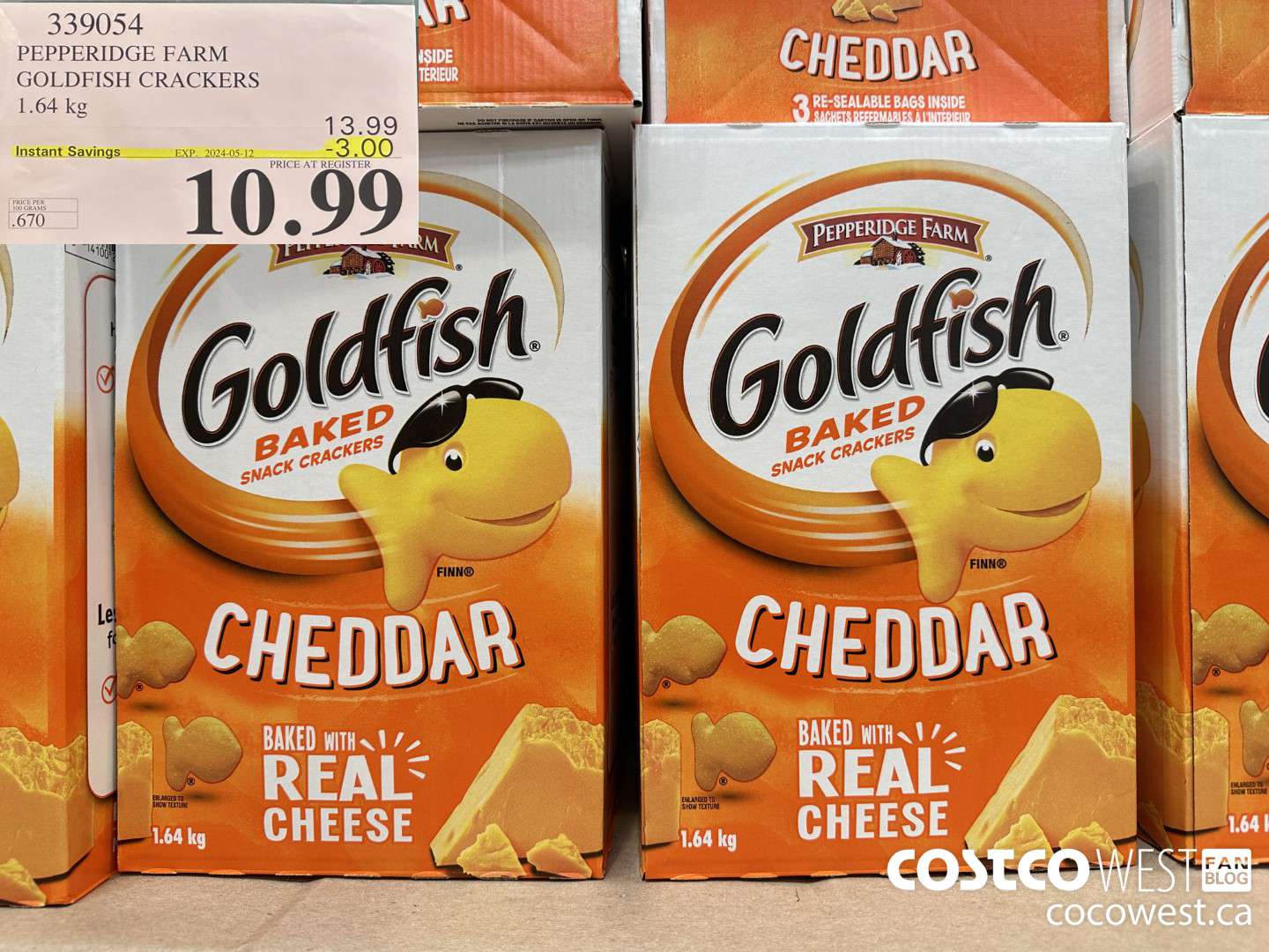 339054 PEPPERIDGE FARM GOLDFISH CRACKERS 1.64 kg ($3.00 INSTANT SAVINGS EXPIRES ON 2024-05-12) $10.99