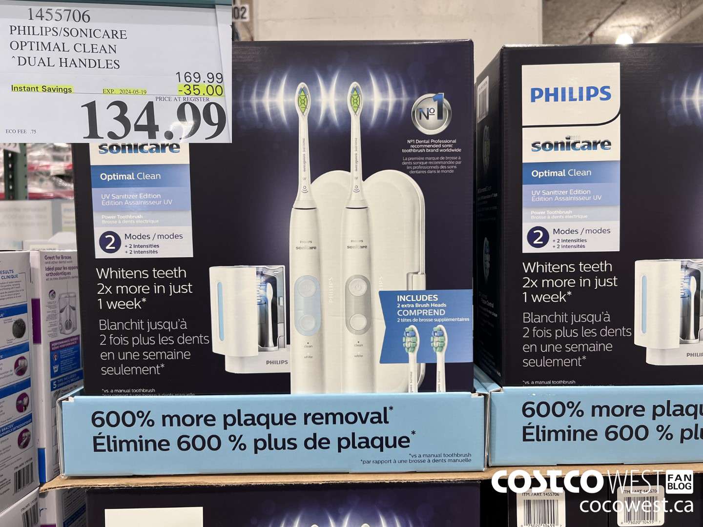 1455706 PHILIPS/SONICARE OPTIMAL CLEAN DUAL HANDLES ($35.00 INSTANT SAVINGS EXPIRES ON 2024-05-19) $134.99