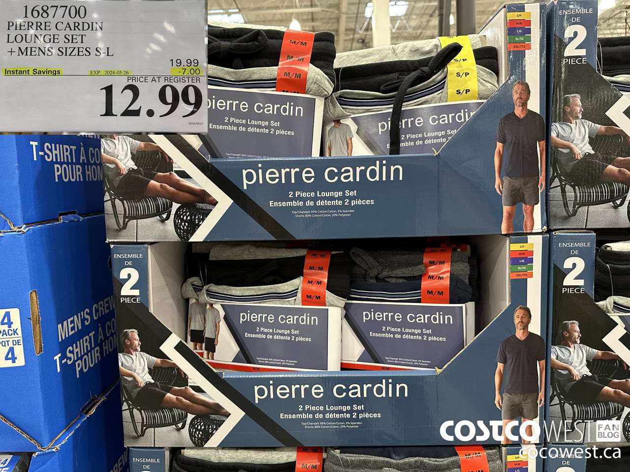 1687700 PIERRE CARDIN LOUNGE SET MENS SIZES S-L ($7.00 INSTANT SAVINGS EXPIRES ON 2024-05-26) $12.99