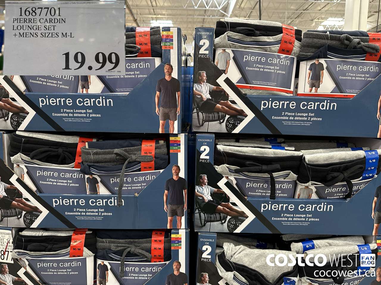 1687701 PIERRE CARDIN LOUNGE SET MENS SIZES S-XXL $19.99