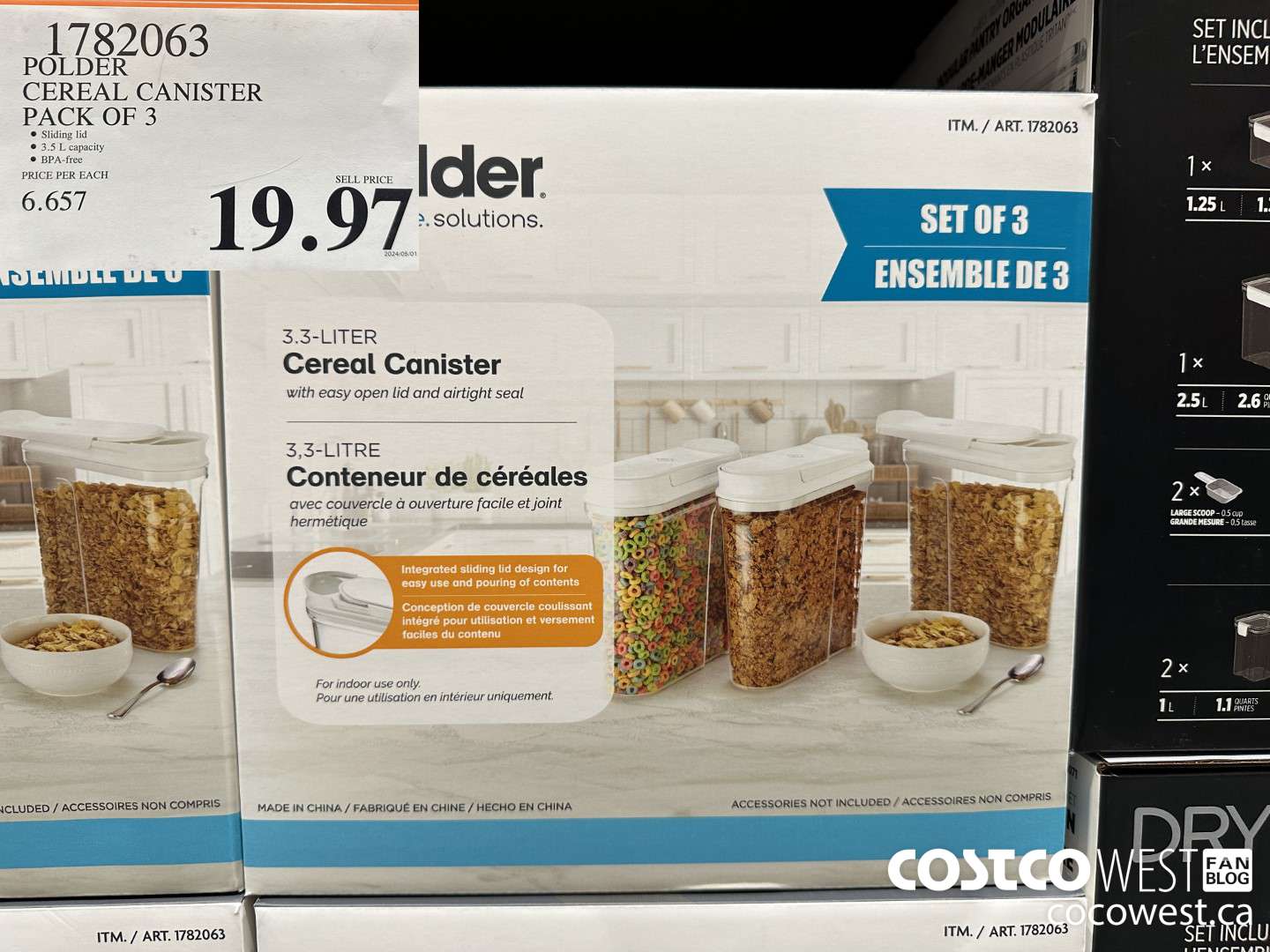 1782063 POLDER CEREAL CANISTER PACK OF 3 $19.97