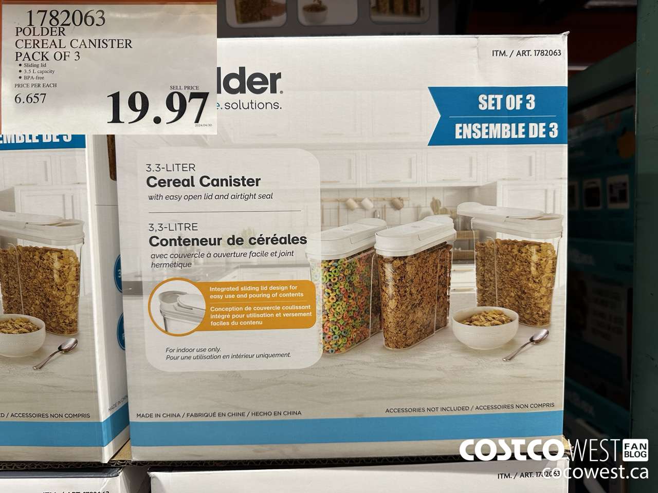 1782063 POLDER CEREAL CANISTER PACK OF 3 $19.97