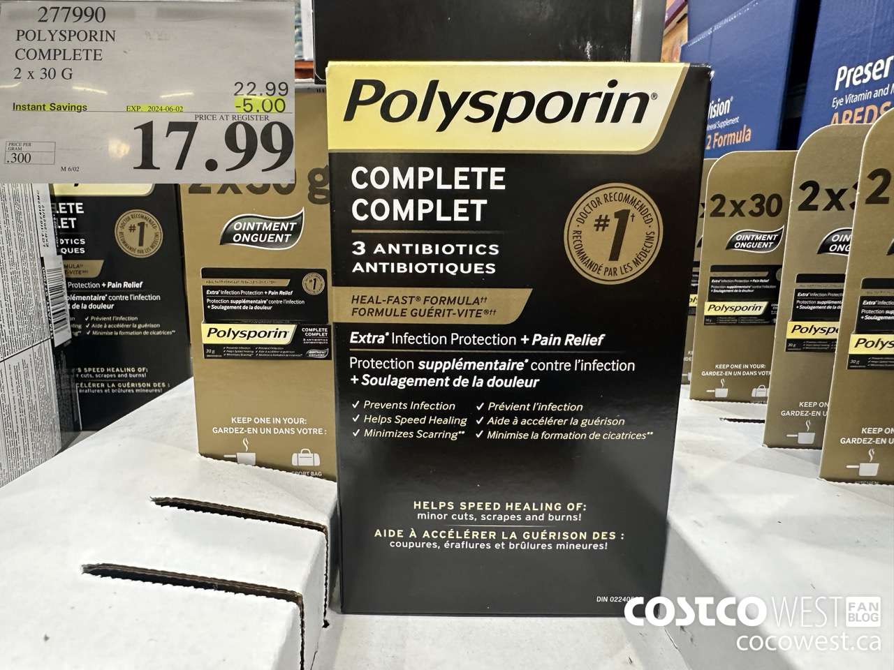 277990 POLYSPORIN COMPLETE 2 X 30 G ($5.00 INSTANT SAVINGS EXPIRES ON 2024-06-02) $17.99