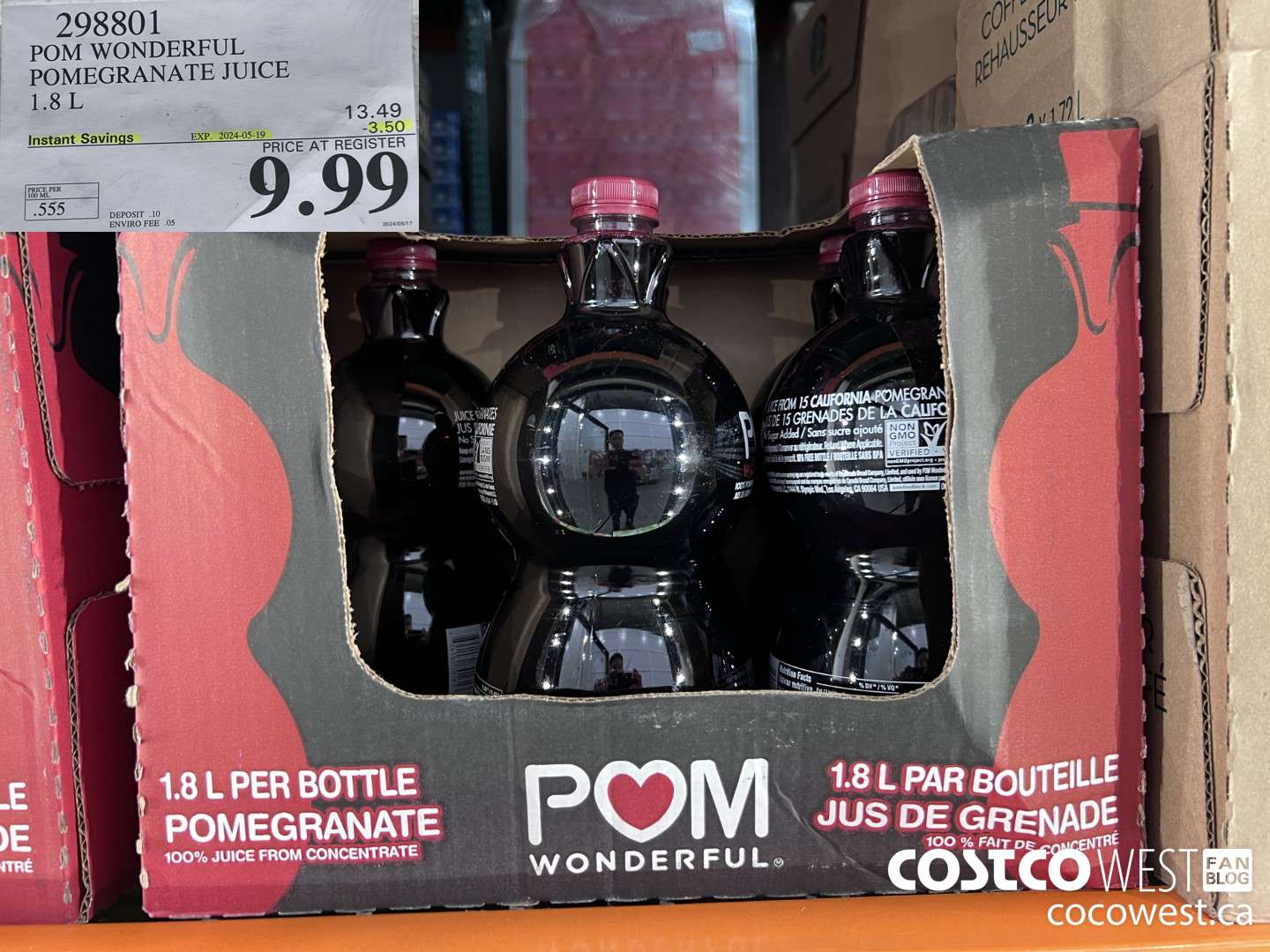 298801 POM WONDERFUL POMEGRANATE JUICE 1.8 L ($3.50 INSTANT SAVINGS EXPIRES ON 2024-05-19) $9.99