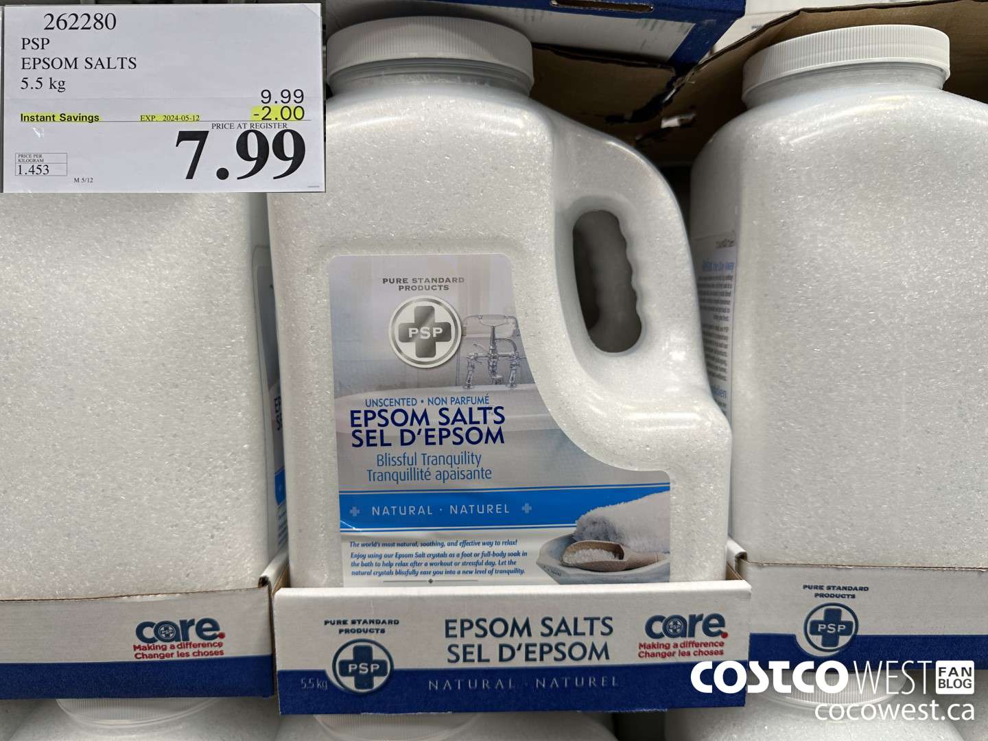 262280 PSP EPSOM SALTS 5.5 kg ($2.00 INSTANT SAVINGS EXPIRES ON 2023-05-12) $7.99