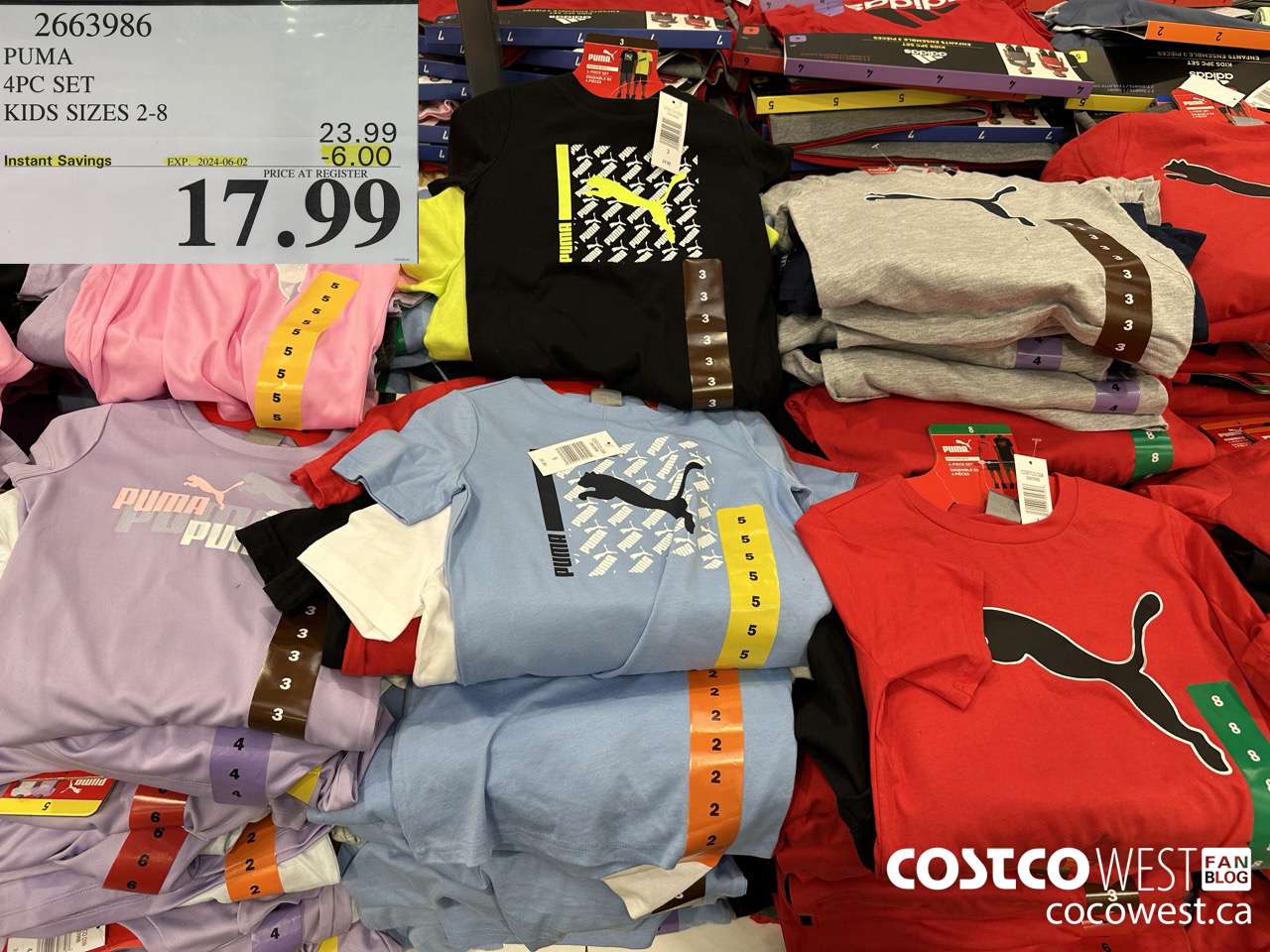 2663986 PUMA 4PC SET KIDS SIZES 2-8 ($6.00 INSTANT SAVINGS EXPIRES ON 2024-06-02) $17.99