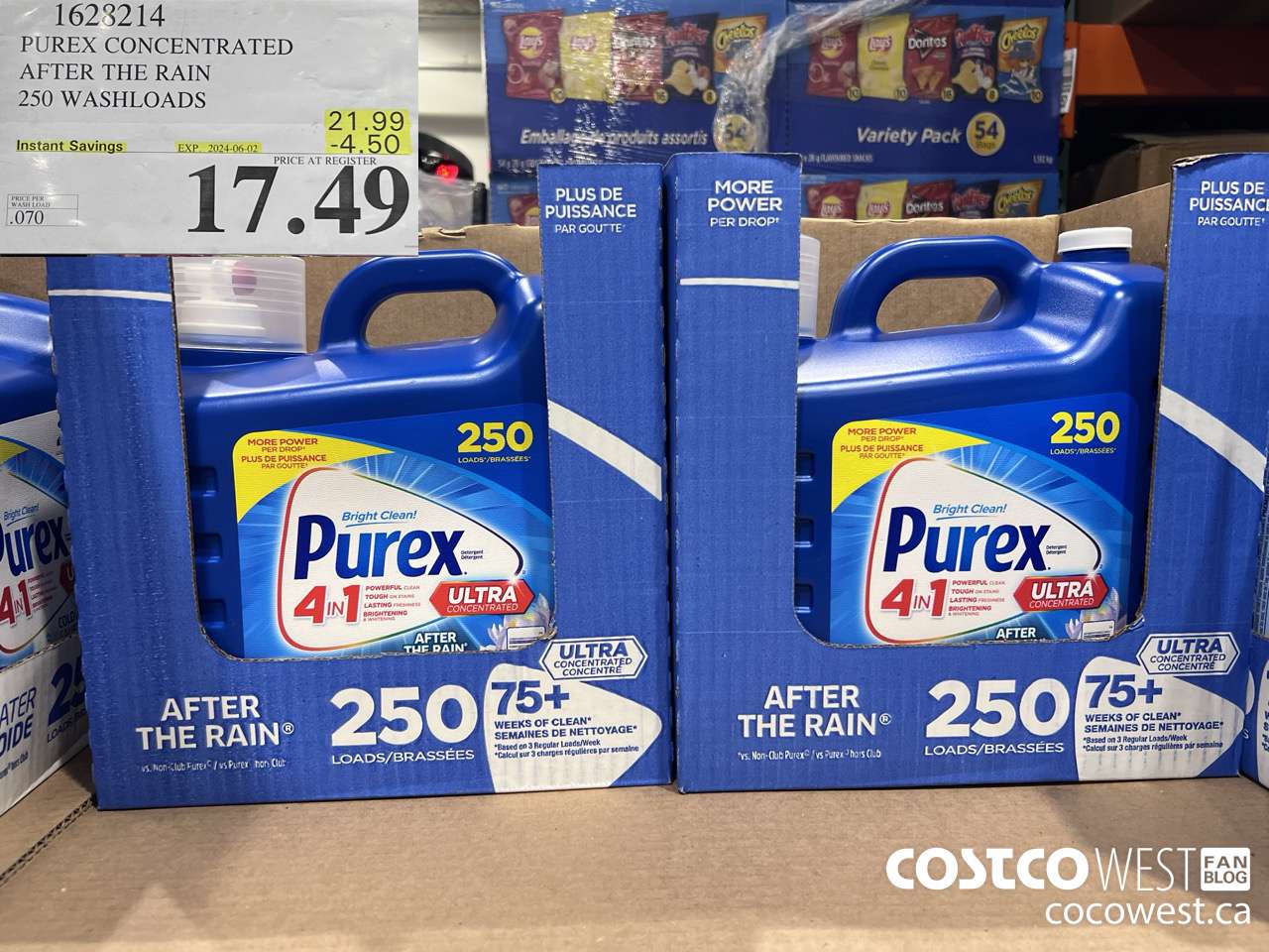 1628214 PUREX CONCENTRATED AFTER THE RAIN 250 WASHLOADS ($4.50 INSTANT SAVINGS EXPIRES ON 2024-06-02) $17.49