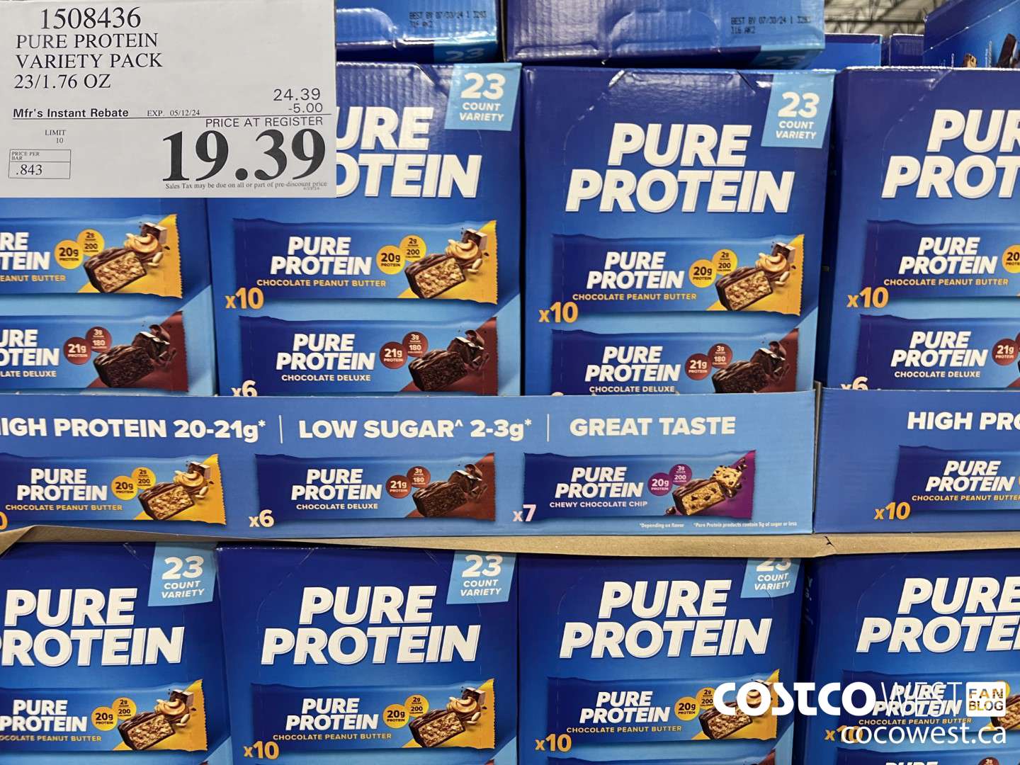 1508436 PURE PROTEIN VARIETY PACK 23/1.76 OZ ($5.00 INSTANT SAVINGS EXPIRES ON 2024-05-12) $19.39