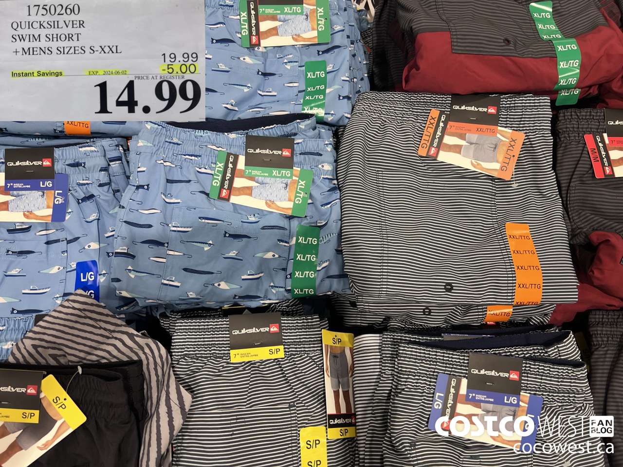 1750260 QUICKSILVER SWIM SHORT MENS SIZES S-XXL ($5.00 INSTANT SAVINGS EXPIRES ON 2024-06-02) $14.99