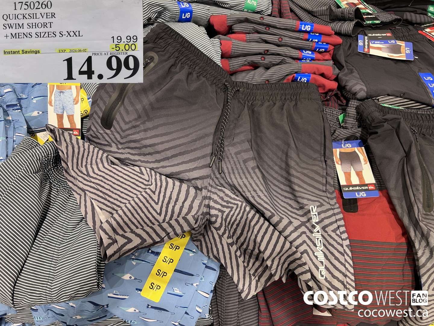 1750260 QUICKSILVER SWIM SHORT MENS SIZES S-XXL ($5.00 INSTANT SAVINGS EXPIRES ON 2024-06-02) $14.99