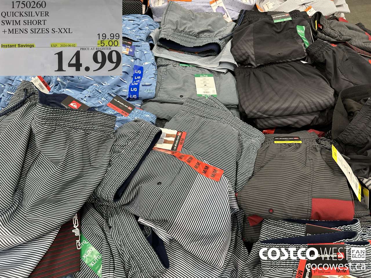 1750260 QUICKSILVER SWIM SHORT MENS SIZES S-XXL ($5.00 INSTANT SAVINGS EXPIRES ON 2024-06-02) $14.99