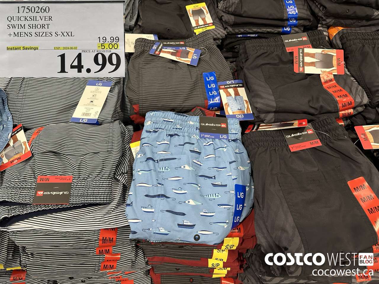 1750260 QUICKSILVER SWIM SHORT MENS SIZES S-XXL ($5.00 INSTANT SAVINGS EXPIRES ON 2024-06-02) $14.99