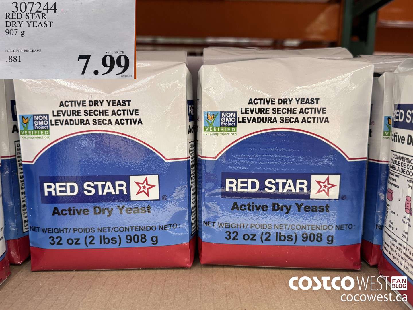 307244 RED STAR DRY YEAST 907 g $7.99