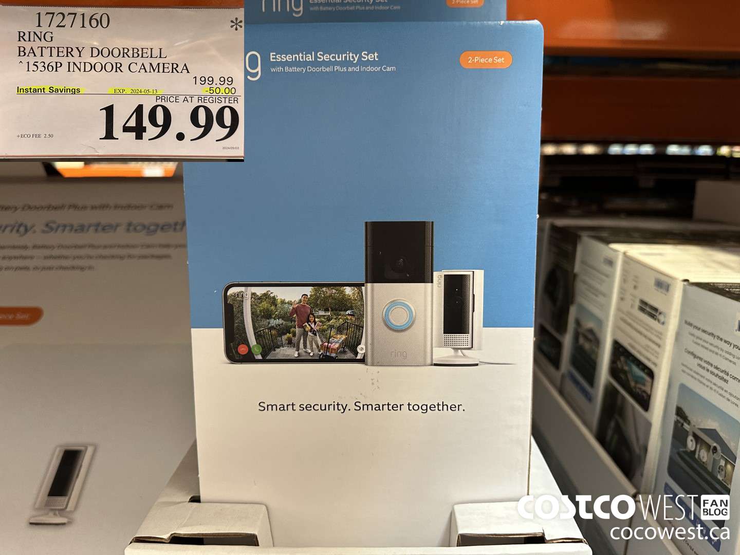 1727160 RING BATTERY DOORBELL 1536P INDOOR CAMERA ($50.00 INSTANT SAVINGS EXPIRES ON 2024-05-13) $149.99