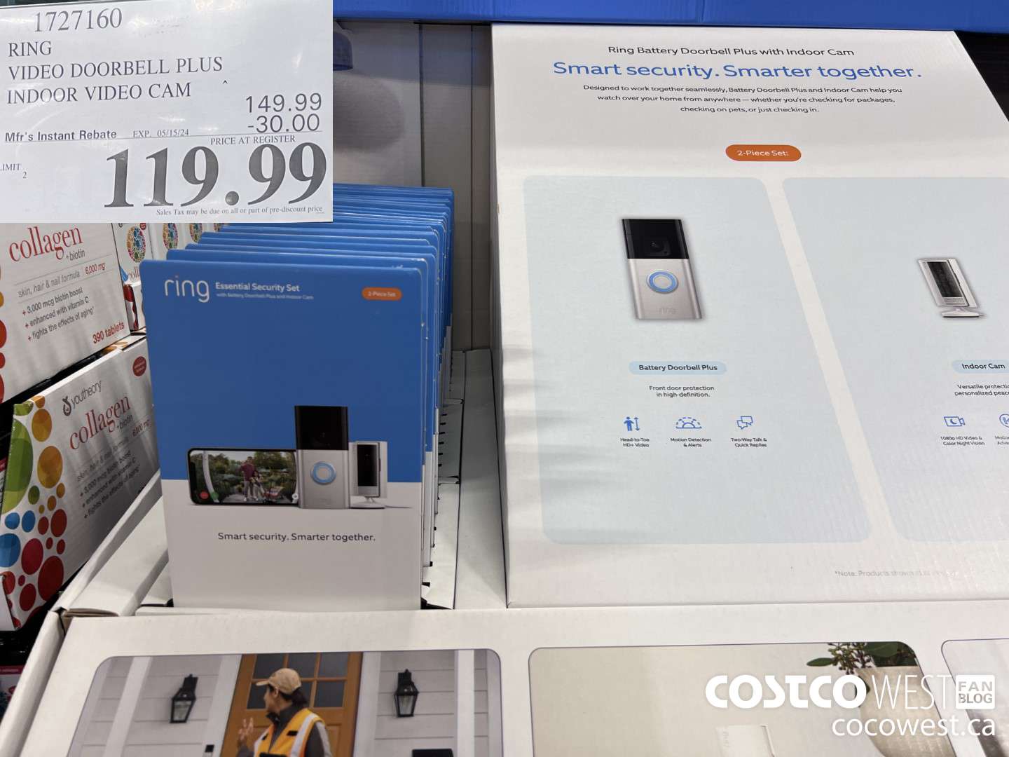 1727160 RING BATTERY DOORBELL 1536P INDOOR CAMERA ($30.00 INSTANT SAVINGS EXPIRES ON 2024-05-15) $119.99