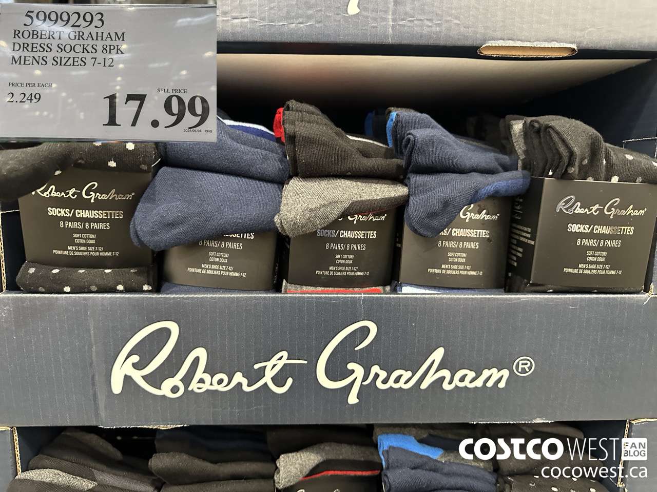 5999293 ROBERT GRAHAM DRESS SOCKS 8PK MENS SIZES 7-12 $17.99